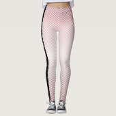 Leggings Votre nom | Ombre Rose mince et bandes blanches (Devant)
