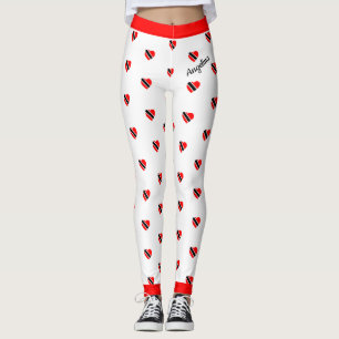 Leggings (Votre nom) Trinidad Indicateur Coeurs sur (Votre 