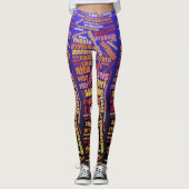 Leggings Voyage coloré dans plusieurs langues Word Cloud (Devant)