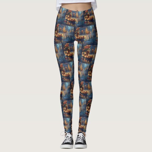 Leggings Voyage de Noël du Cocker Spaniel (Devant)