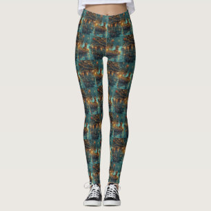 Leggings Voyage de Noël festif du teckel