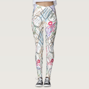 Leggings Voyage de timbres de passeport
