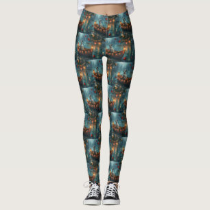 Leggings Voyage festif de Noël dalmate