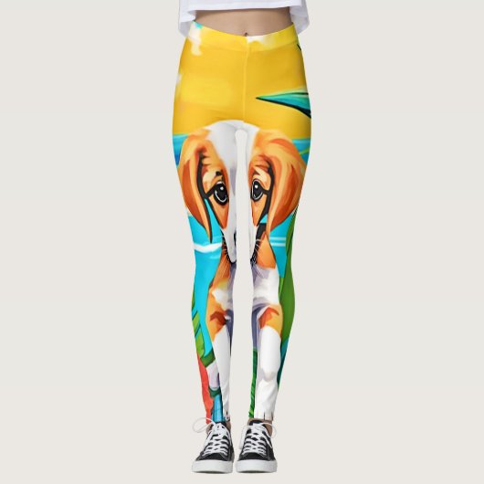 Leggings Vue Plage Pup Paradise (Devant)