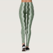 Leggings Wabi Sabi Rivière Abstraite Wavy, Vert Forêt, Sage (Dos)