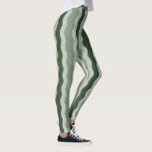 Leggings Wabi Sabi Rivière Abstraite Wavy, Vert Forêt, Sage (Droite)