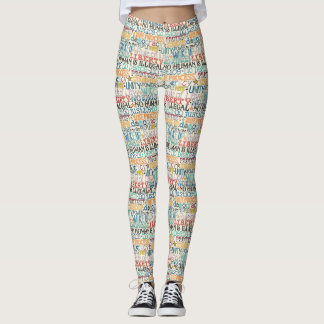 Leggings wake up stand up typography
