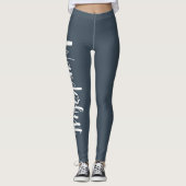 Leggings Wanderlust définition blanc gris bleu couleur (Devant)