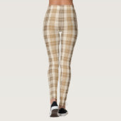 Leggings Warm Beige Plaid Linen Texture with Weaves (Dos)