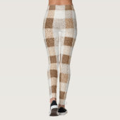 Leggings Warm Cocoa Cream Brown Plaid Stripes (Dos)