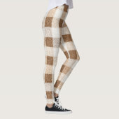 Leggings Warm Cocoa Cream Brown Plaid Stripes (Droite)