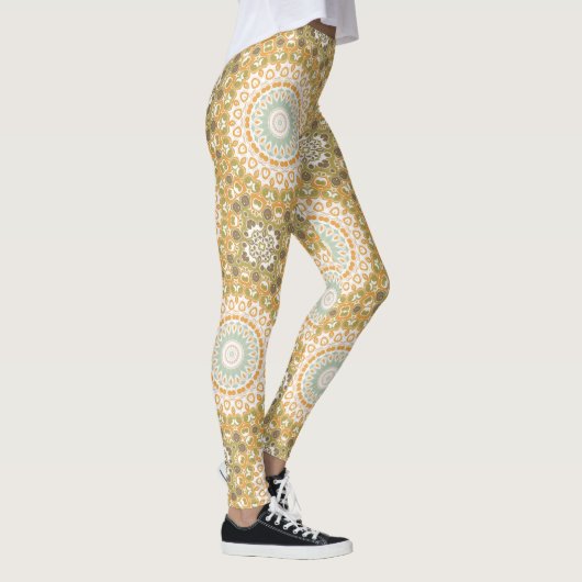 Leggings Warm Earthy Mandala Abstract Design (Droite)