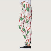 Leggings Watercolor Art Koi Fish Lotus Lily Pad (Gauche)