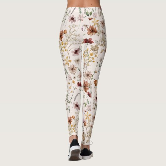 Leggings Watercolor Boho Floral Pattern (Dos)