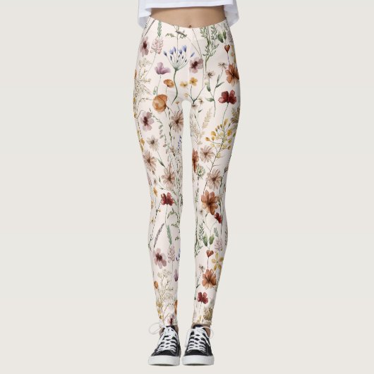 Leggings Watercolor Boho Floral Pattern (Devant)