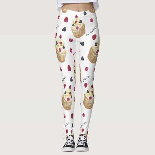 Leggings Watercolor cupcakes (Devant)