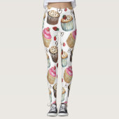 Leggings Watercolor cupcakes (Devant)