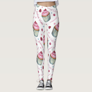 Leggings Watercolor cupcakes