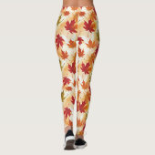 Leggings Watercolor Fall Leaves Pattern (Dos)
