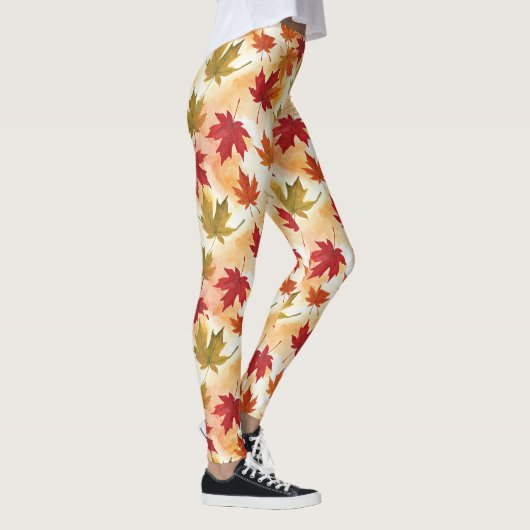 Leggings Watercolor Fall Leaves Pattern (Droite)