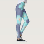 Leggings Watercolor floral teal cyan wildflowers navy blue (Droite)