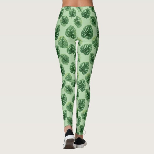 Leggings Watercolor Monstera Leaf Pattern (Dos)