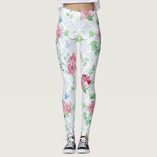 Leggings watercolor peony (Devant)