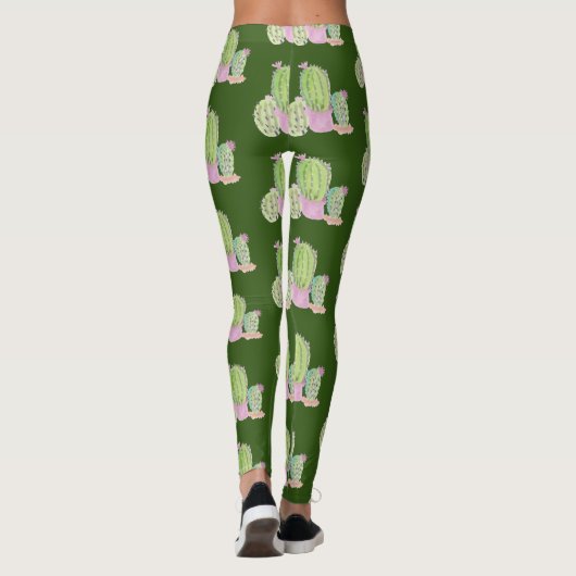 Leggings waterverf Cactus Pot Plant Pattern (Achterkant)