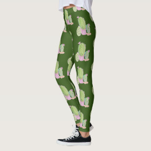 Leggings waterverf Cactus Pot Plant Pattern