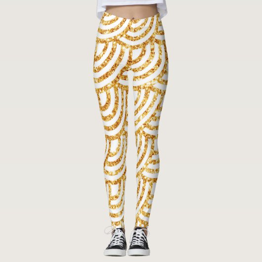 Leggings Wave Gold Sun Parties scintillant Boho Populaire C (Devant)