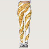 Leggings Wave Sea Gold Parties scintillant Boho Popular Col (Devant)