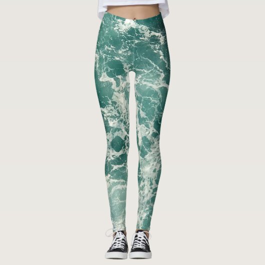 Leggings Waves Blue Green (Devant)