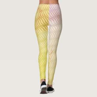 Leggings Wavy Magical Dirt GreenLeaf Lines Seamless Pattern