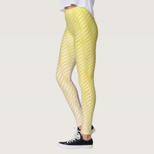 Leggings Wavy Magical Dust GreenLeaf Lines Seamless Pattern (Gauche)