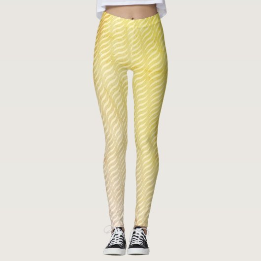 Leggings Wavy Magical Dust GreenLeaf Lines Seamless Pattern (Devant)