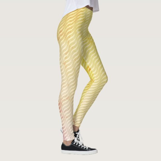 Leggings Wavy Magical Dust GreenLeaf Lines Seamless Pattern (Droite)