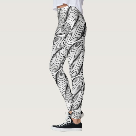 Leggings Wavy Optical Illusion Pattern | Seamless Abstract  (Gauche)