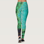 Leggings Weaver Mandala bleu et vert (Dos)