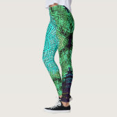 Leggings Weaver Mandala bleu et vert (Gauche)