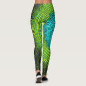 Leggings Weaver Mandala bleu et vert (Dos)