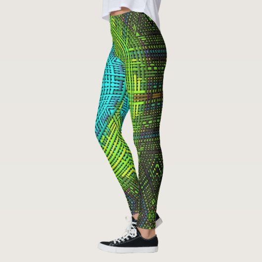 Leggings Weaver Mandala bleu et vert (Gauche)