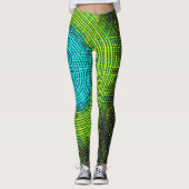 Leggings Weaver Mandala bleu et vert (Devant)