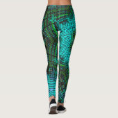 Leggings Weaver Mandala bleu et vert (Dos)