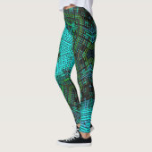 Leggings Weaver Mandala bleu et vert (Gauche)