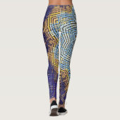 Leggings Weer Mandala bleu et jaune (Dos)