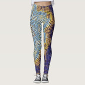 Leggings Weer Mandala bleu et jaune (Devant)
