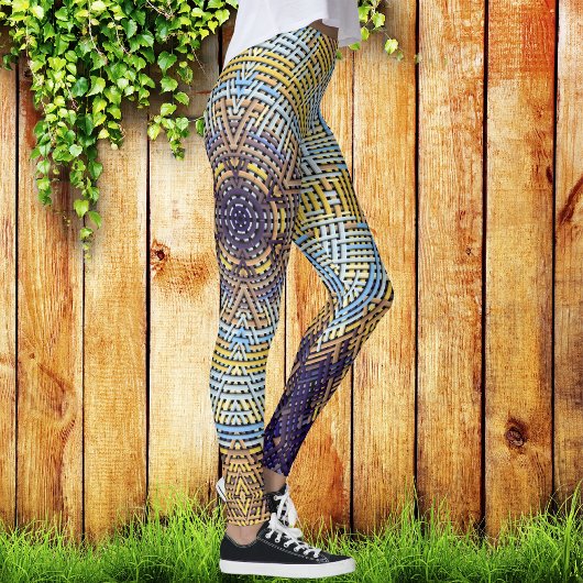 Leggings Weer Mandala bleu et jaune