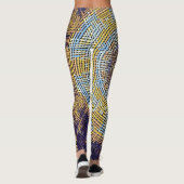 Leggings Weer Mandala bleu et jaune (Dos)