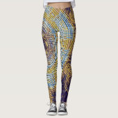 Leggings Weer Mandala bleu et jaune (Devant)