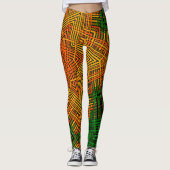 Leggings Weer Mandala jaune orange et vert (Devant)